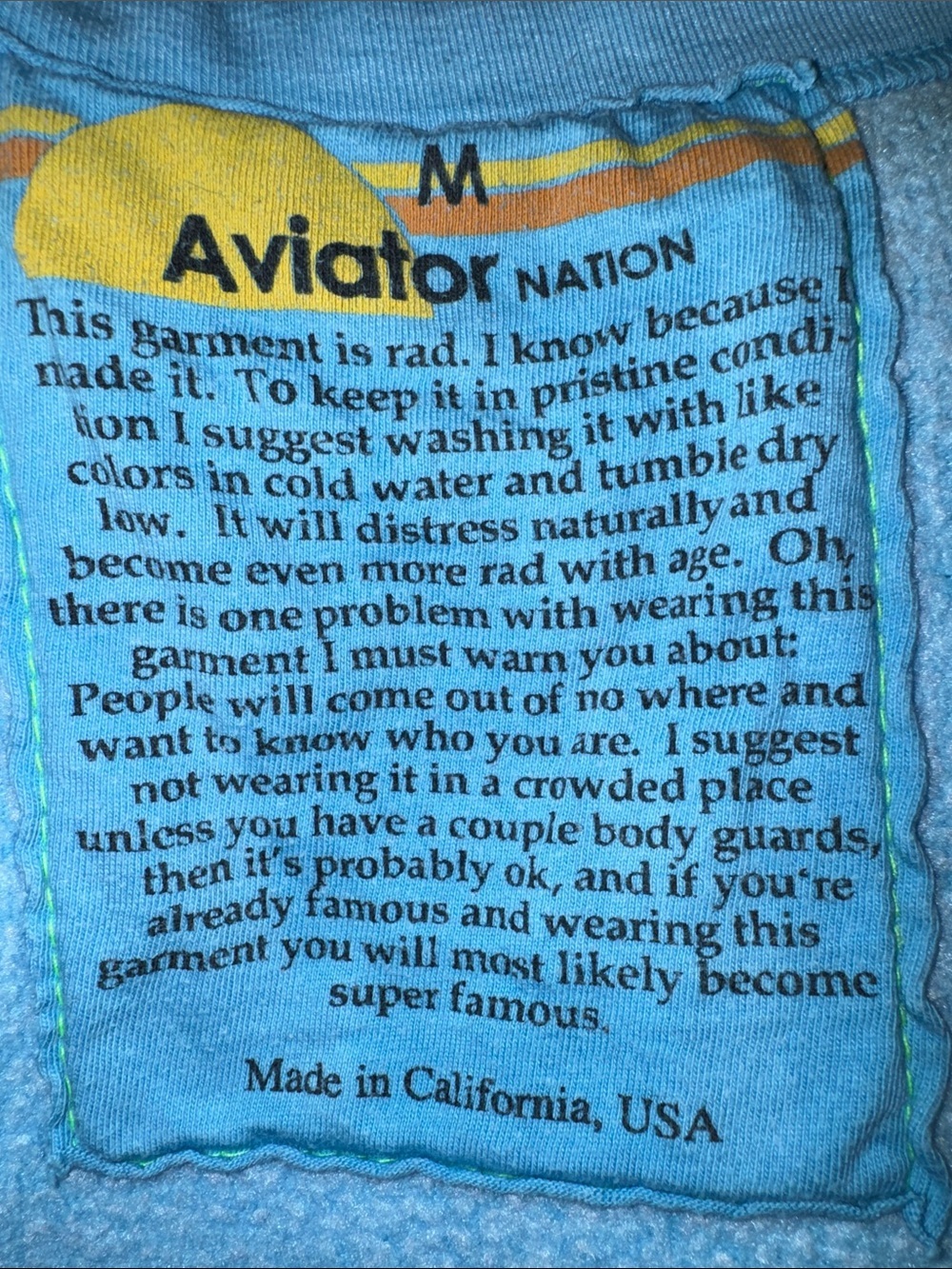 Aviator Nation SMILEY 2 RELAXED SWEATSHIRT OCEAN Unisex - Picture 7 of 13